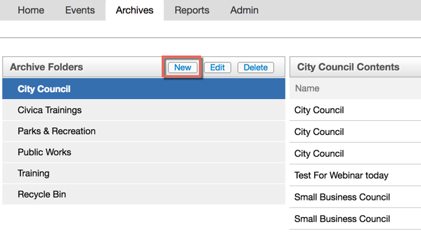 Creating an Archive Folder | Granicus Support