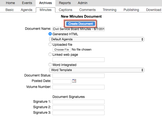 Creating the Minutes | Granicus Support