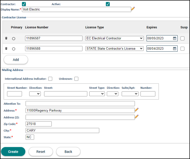 Creating and Managing a Contact or Contractor | Granicus Support