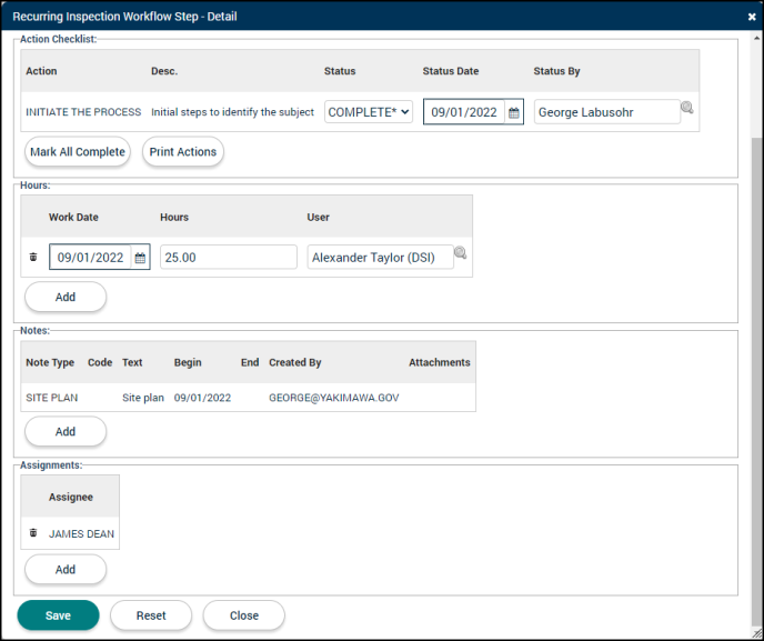 Recurring Inspections: Workflow Tab | Granicus Support