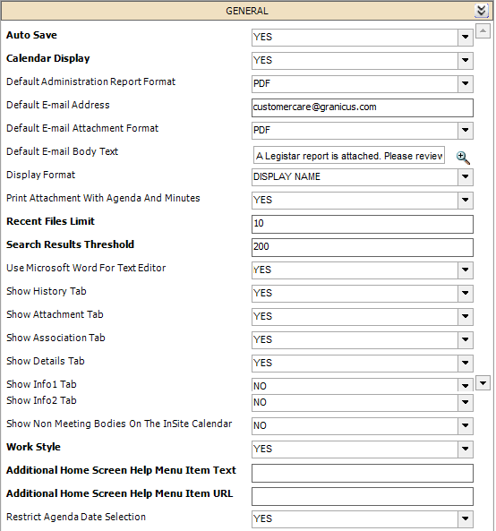 General Settings | Granicus Support