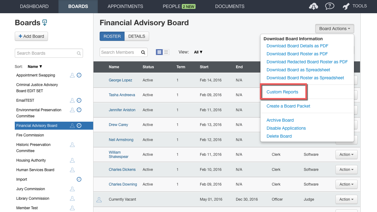 Custom Report and Document Generation in Boards and Commissions ...