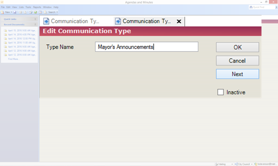 IQM2 Agendas & Minutes: Creating Communications | Granicus Support