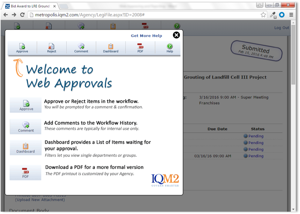 IQM2 Agendas & Minutes: Web Approving and Rejecting | Granicus Support