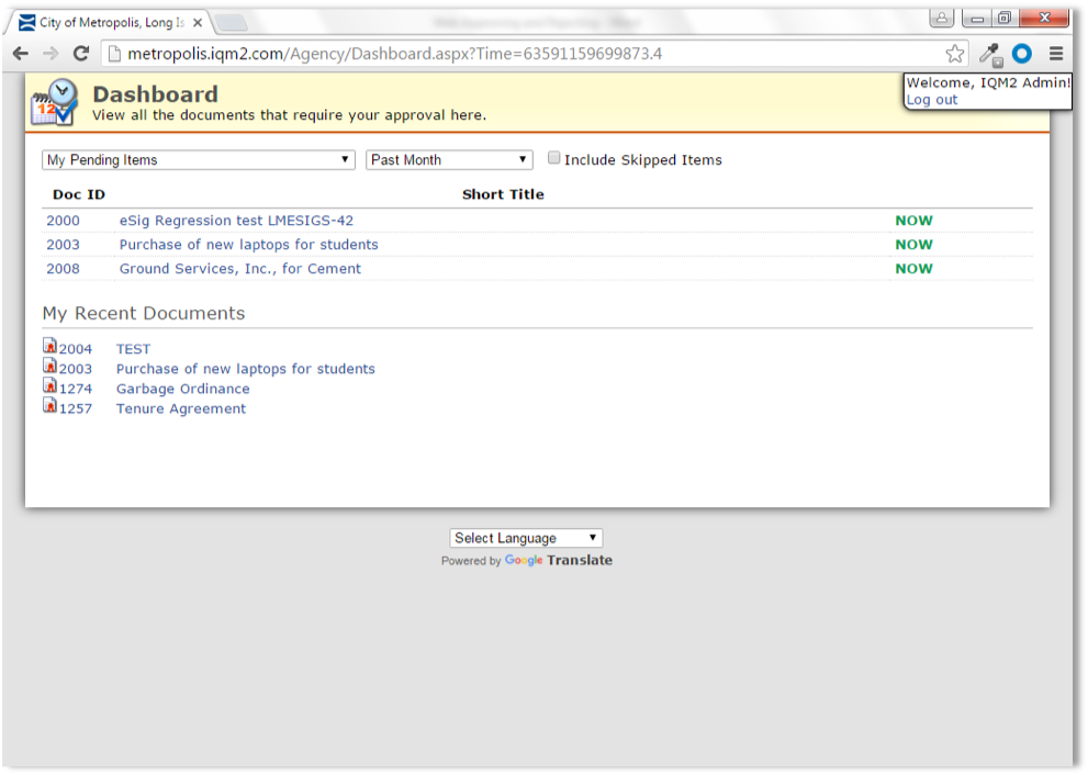 IQM2 Agendas & Minutes: Web Approving and Rejecting | Granicus Support