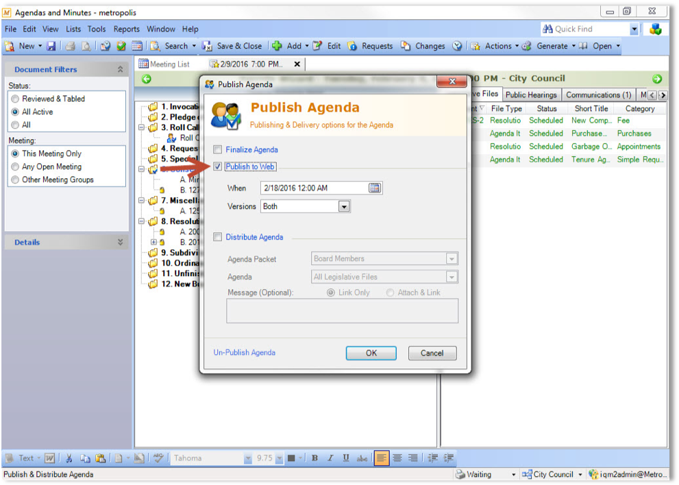 IQM2 Agenda & Minutes: Generating, Publishing and Distributing the ...