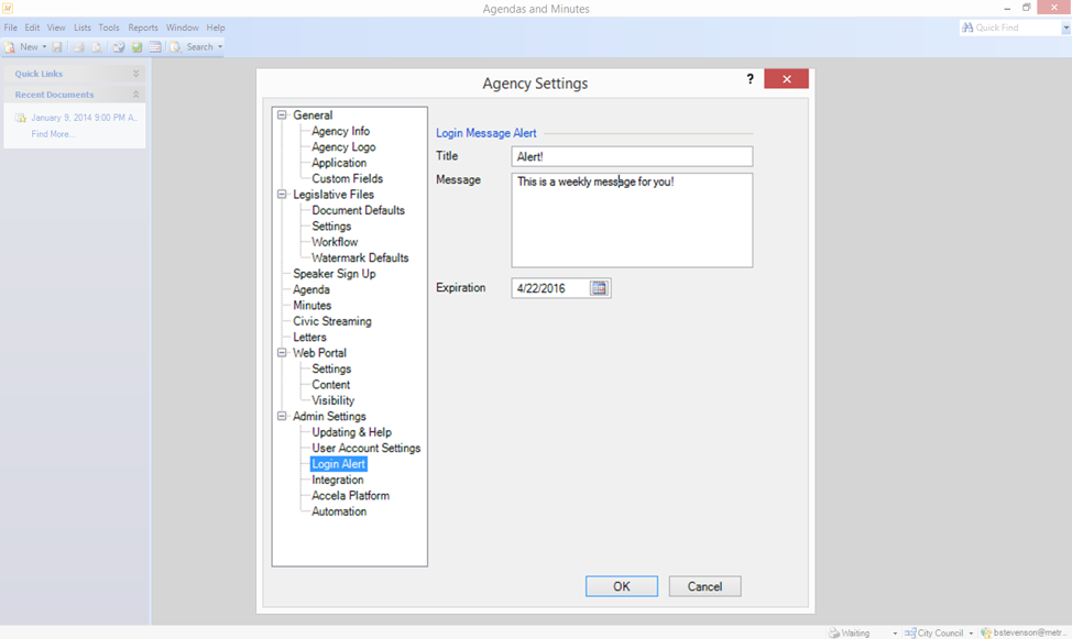 IQM2 Agendas & Minutes: Agency Settings | Granicus Support