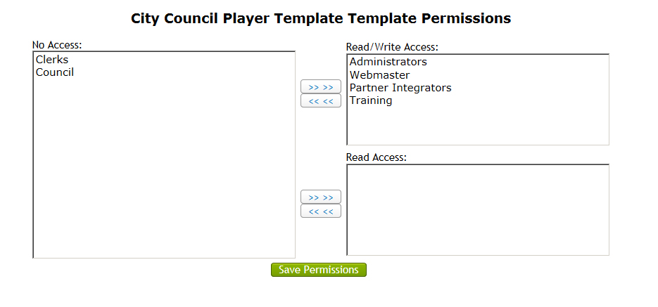 Setting Permissions for Your Template | Granicus Support