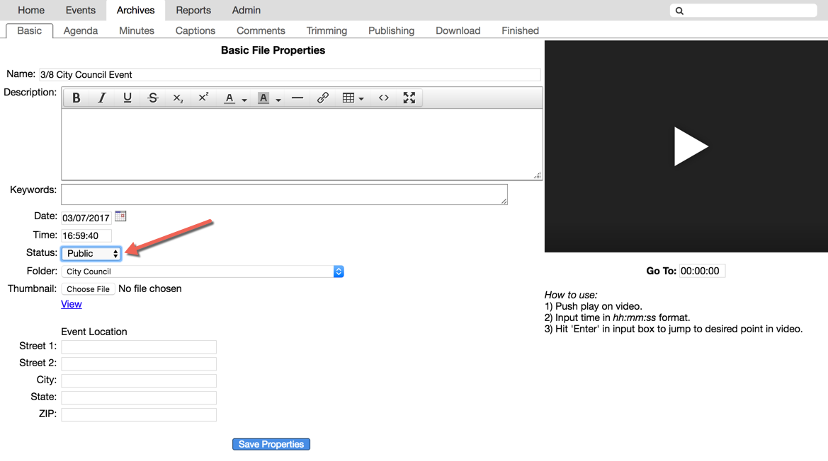 Creating a New Archive | Granicus Support