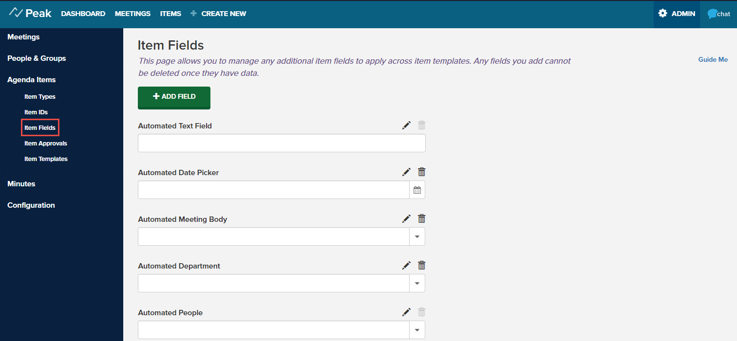 Adding Custom Fields For Item Templates | Granicus Support