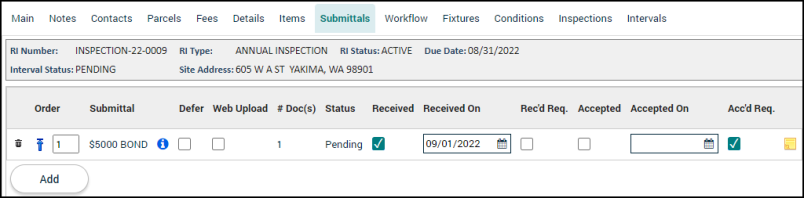 Recurring Inspection Tabs | Granicus Support