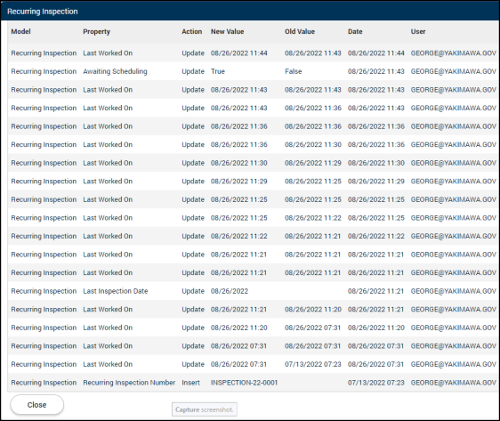 Recurring Inspections: Main Tab | Granicus Support