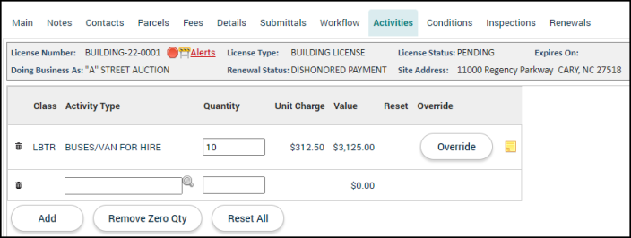 Licensing: Activities Tab | Granicus Support