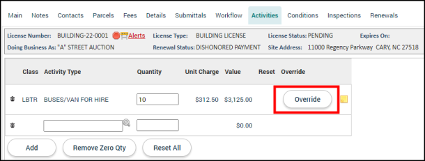 Licensing: Activities Tab | Granicus Support