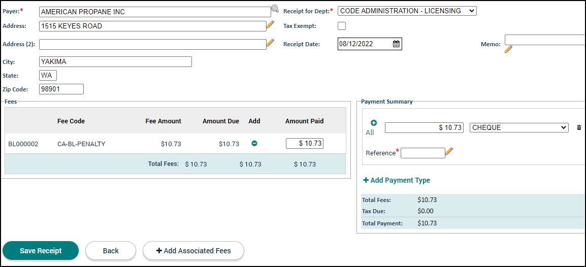 Licensing: Fees Tab | Granicus Support