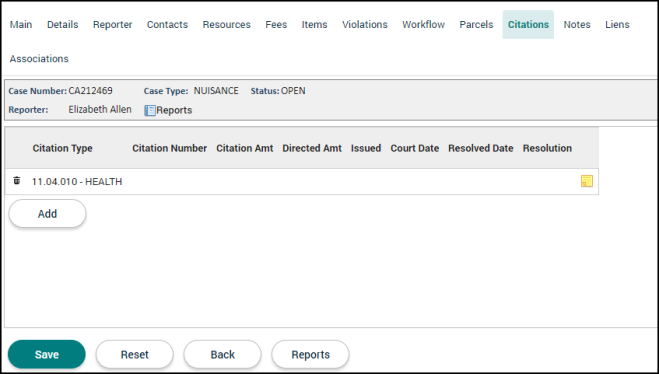 Code Enforcement Case Tabs | Granicus Support