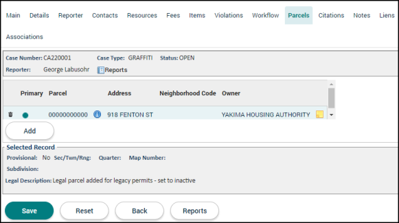Code Enforcement Case Tabs | Granicus Support