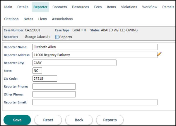 Code Enforcement: Reporter Tab | Granicus Support