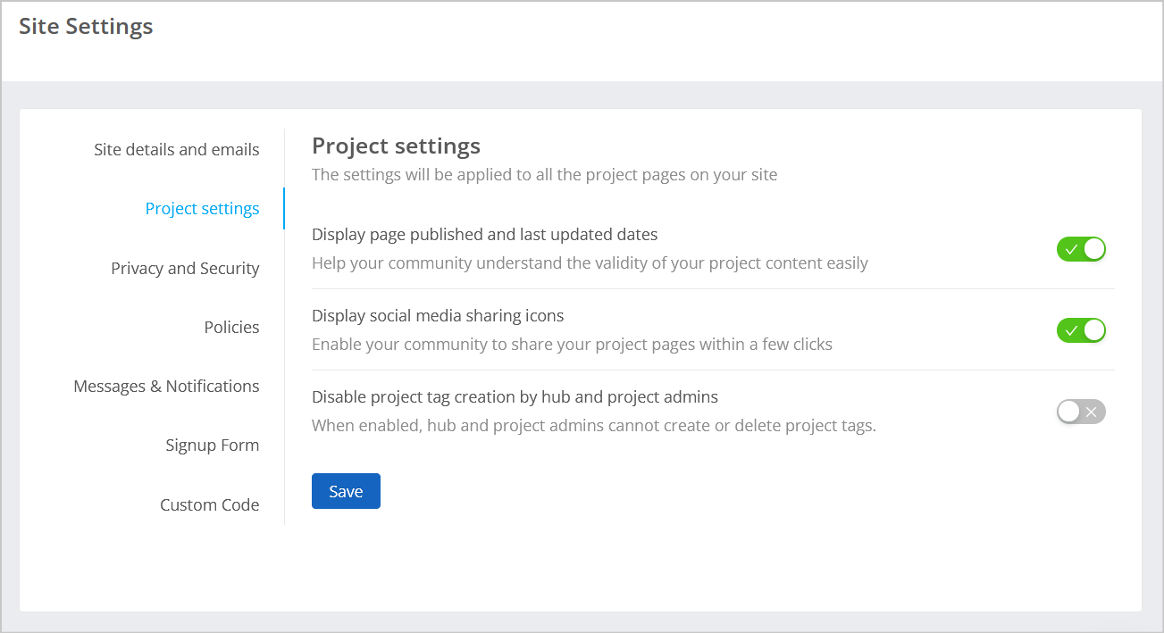 Manage Site Settings | Granicus Support