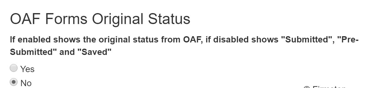 oaf status