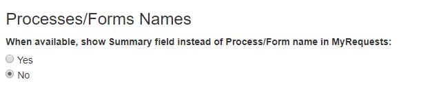 Showing summary field instead of process name