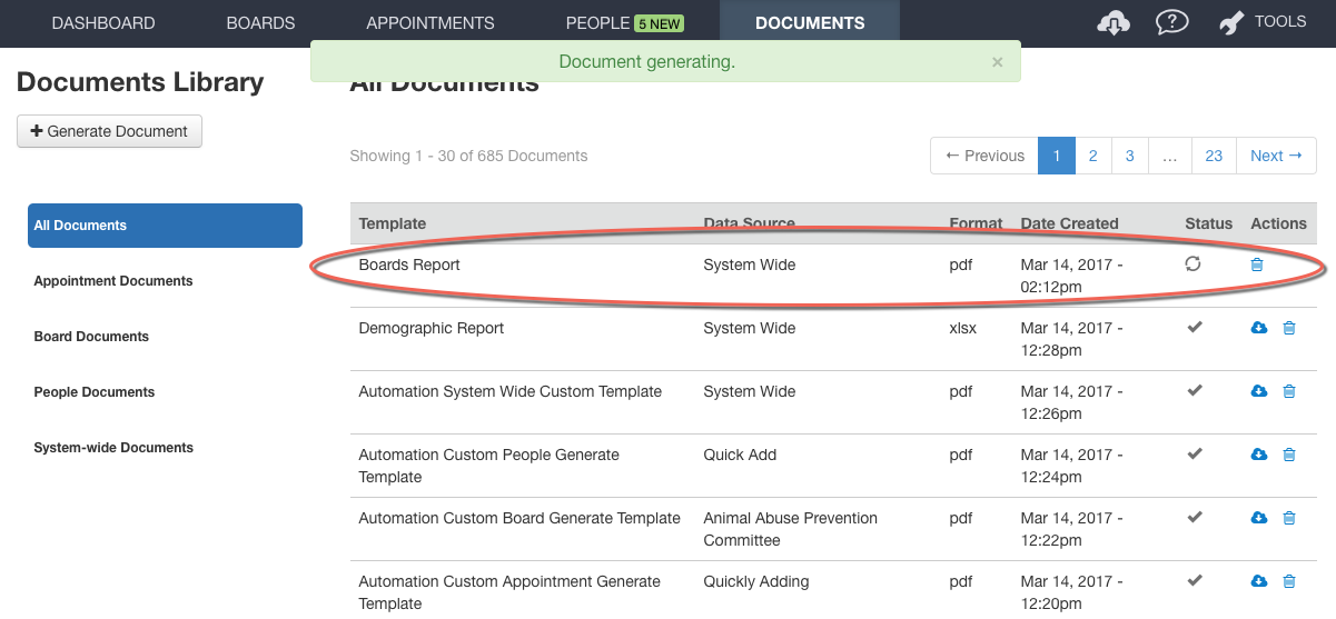 Generating Reports in Boards and Commissions | Granicus Support