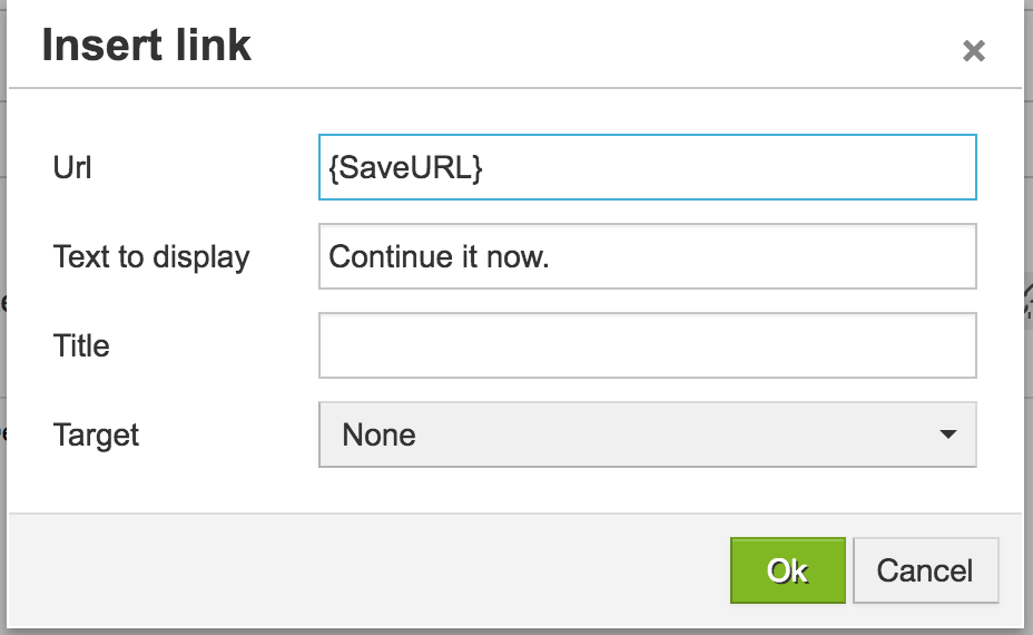 {SaveURL} in link URL field