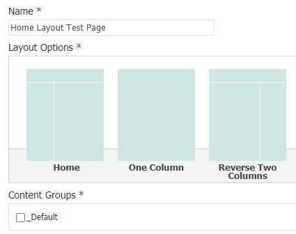 Adding a new Page Template, and selecting its layout options