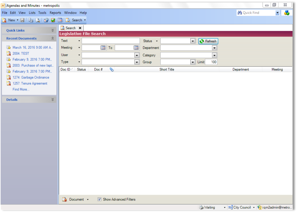 IQM2 Agendas & Minutes: Advanced Searching and Reporting | Granicus Support