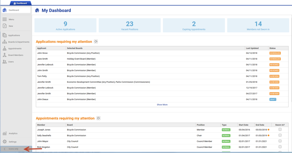 IQM2 Boards and Commissions Overview and Dashboard | Granicus Support