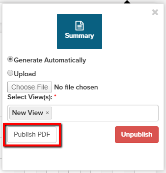 Publish pdf button
