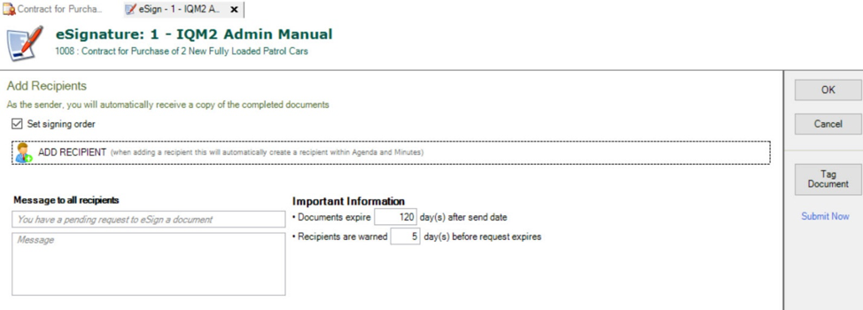 IQM2 eSignature: Using Workflow Designer vs. Submit Now | Granicus Support