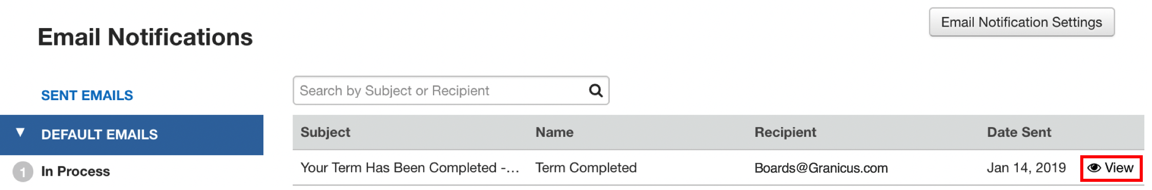 Sent Emails in Boards and Commissions | Granicus Support