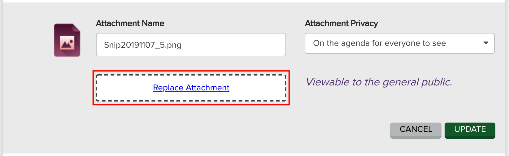 replace attachment option