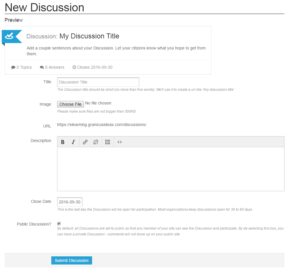Creating a Discussion | Granicus Support