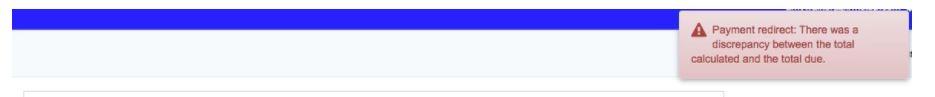 Server side payment amount validation error