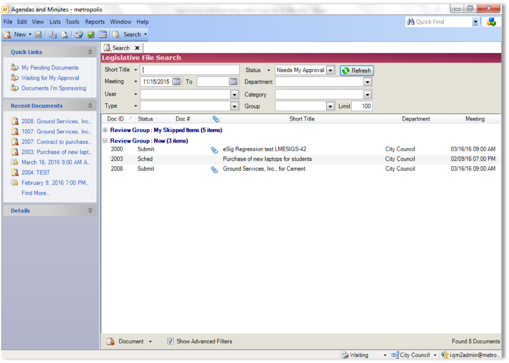 IQM2 Agenda & Minutes: Approving and Rejecting items | Granicus Support