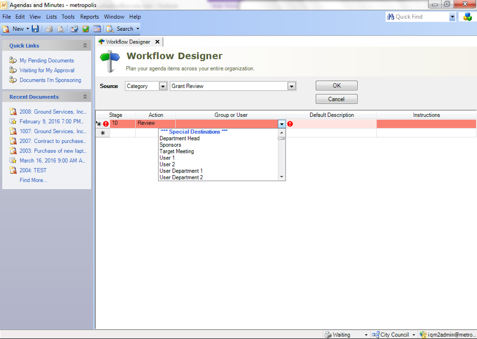 IQM2 Agendas & Minutes: Workflow Designer | Granicus Support