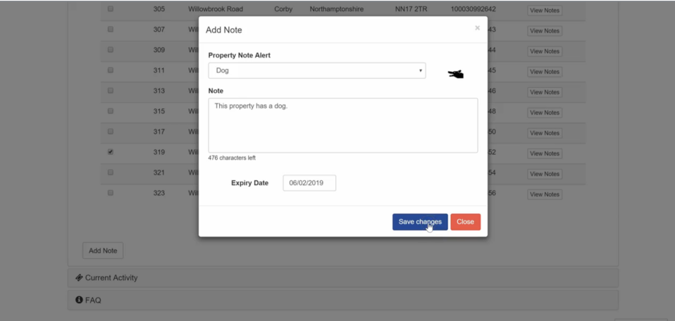 adding note