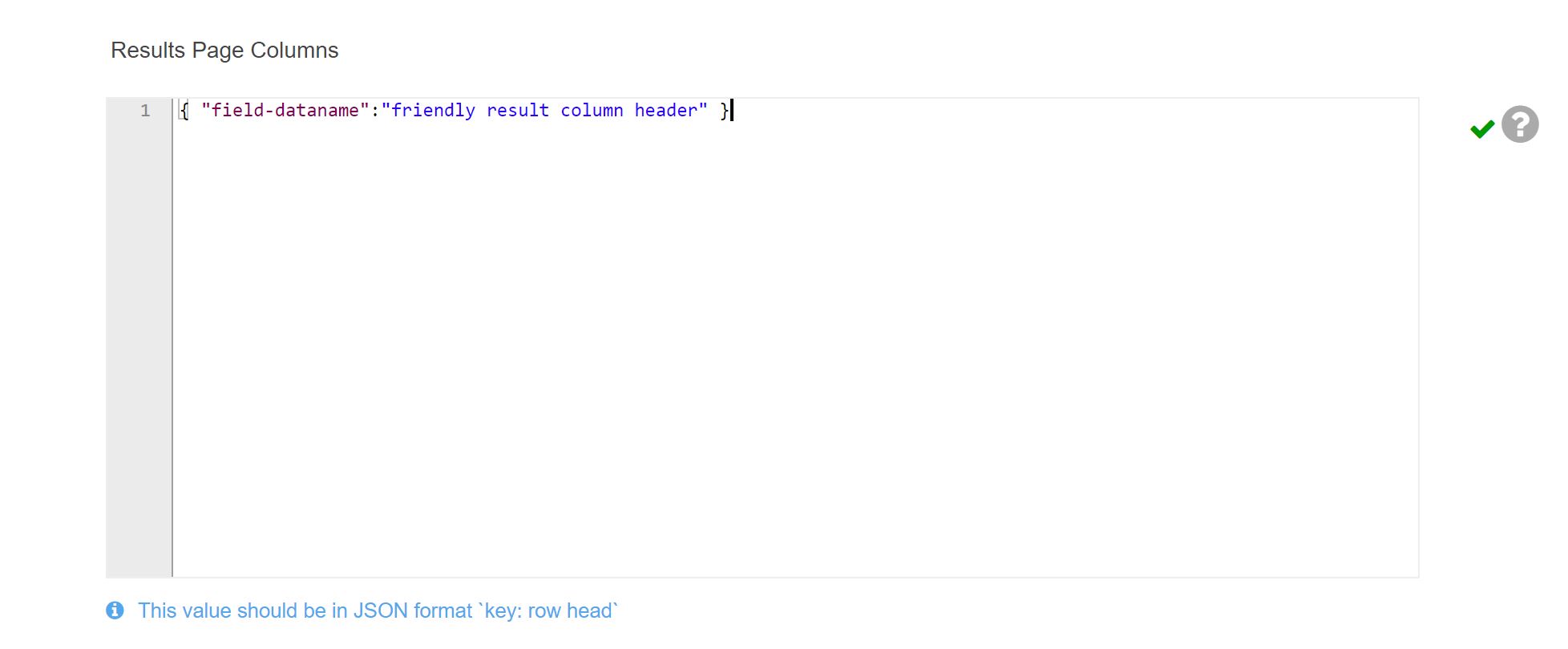 Results column defined