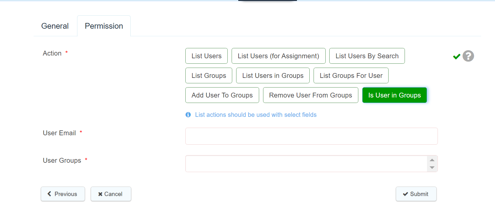 permission integration screen