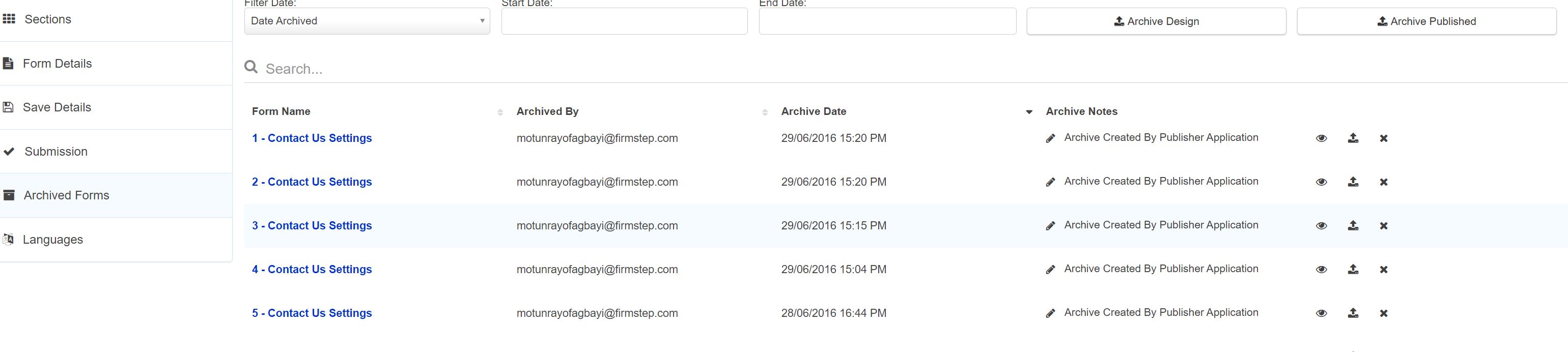 archived forms