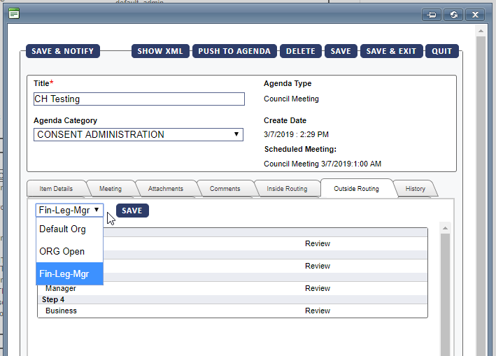 NovusAGENDA Routing Tab | Granicus Support