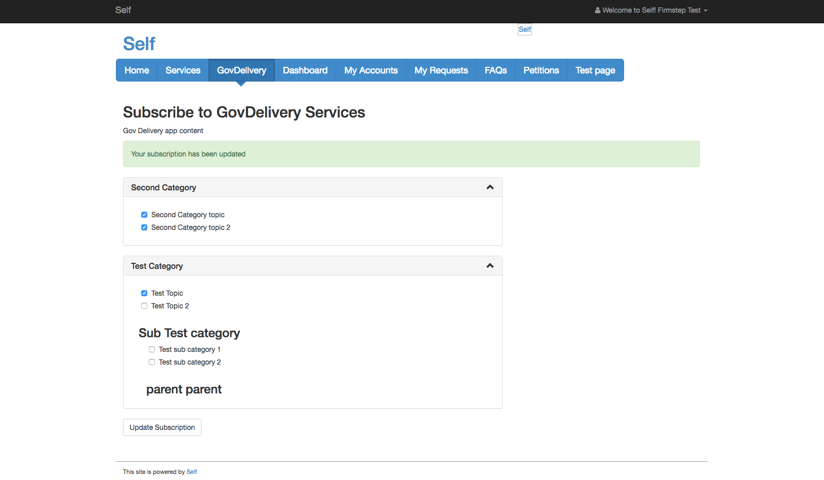 gov delivery subscription info