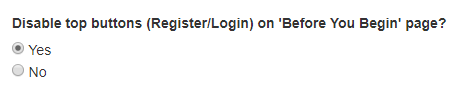 Disable self/register buttons