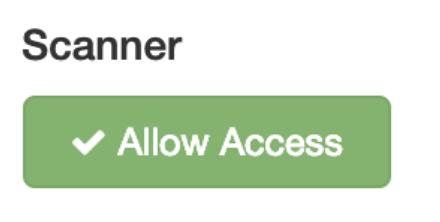 an image of the Scanner permission button, which should be set to 'Allow Access'