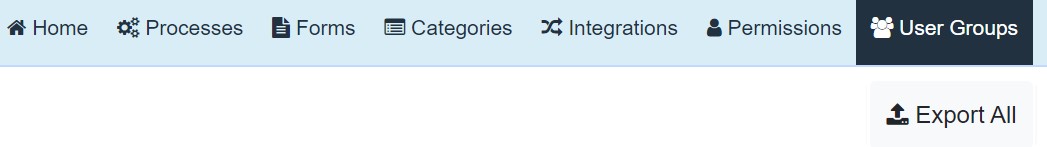 export all button to create download of user info