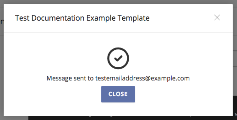 Test sent confirmation