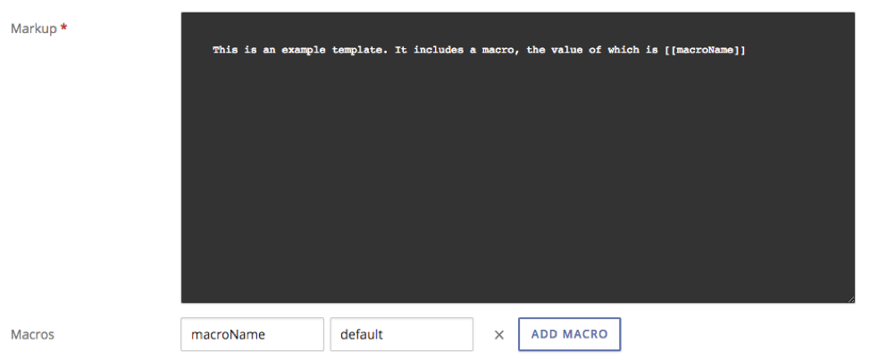 Template markup example