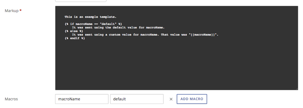 Template markup with conditional logic